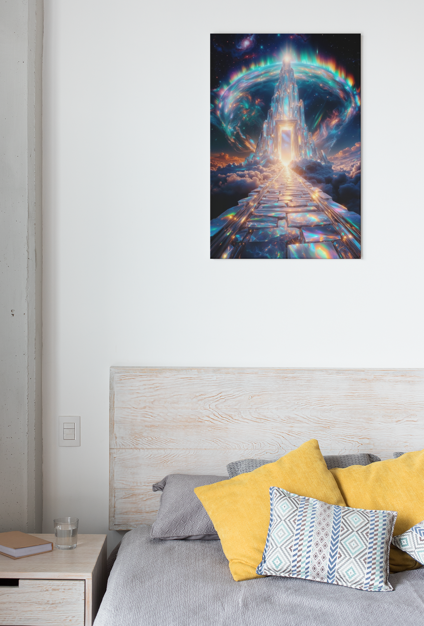Luminous Crystal Gateway | Iridescent Aurora Tower | High-Resolution Digital Download