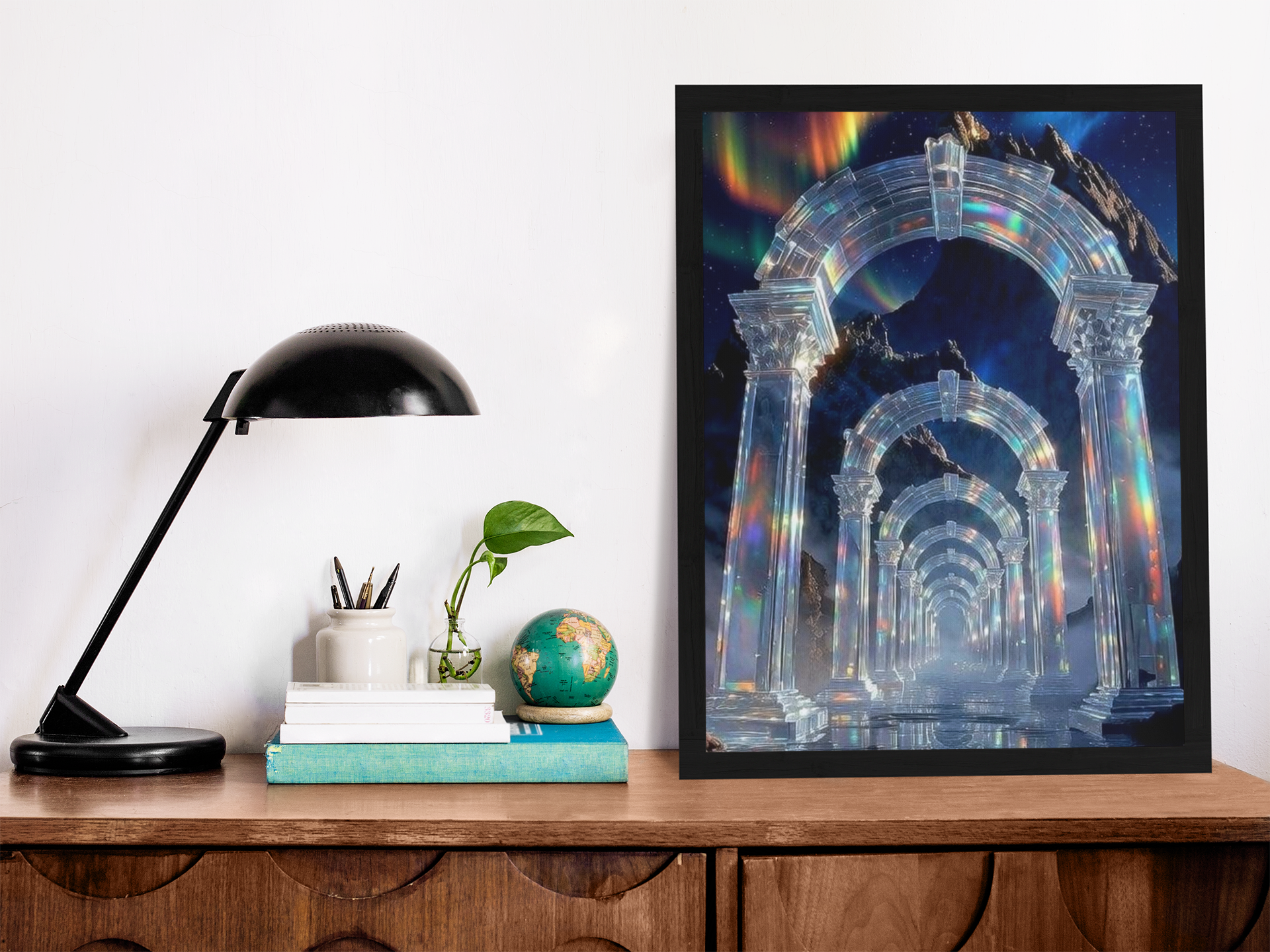 Radiant Crystal Portal Arches Wall Art