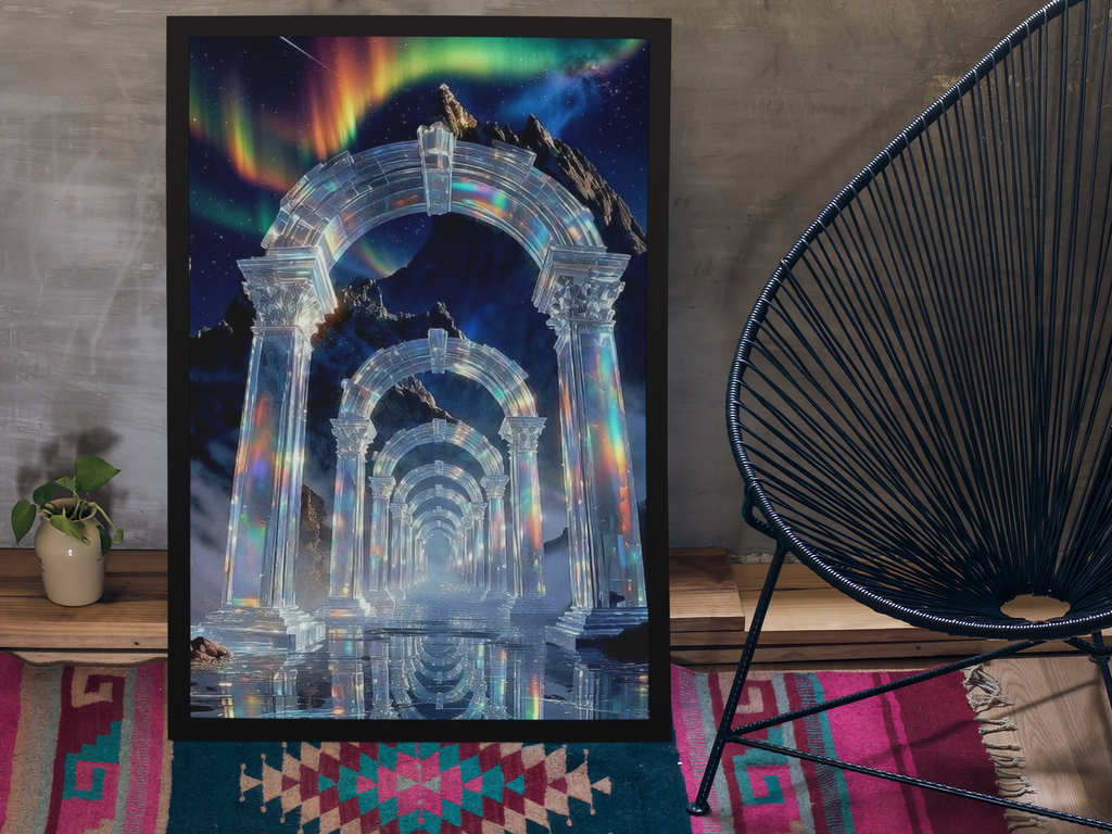 Radiant Crystal Portal Arches Wall Art