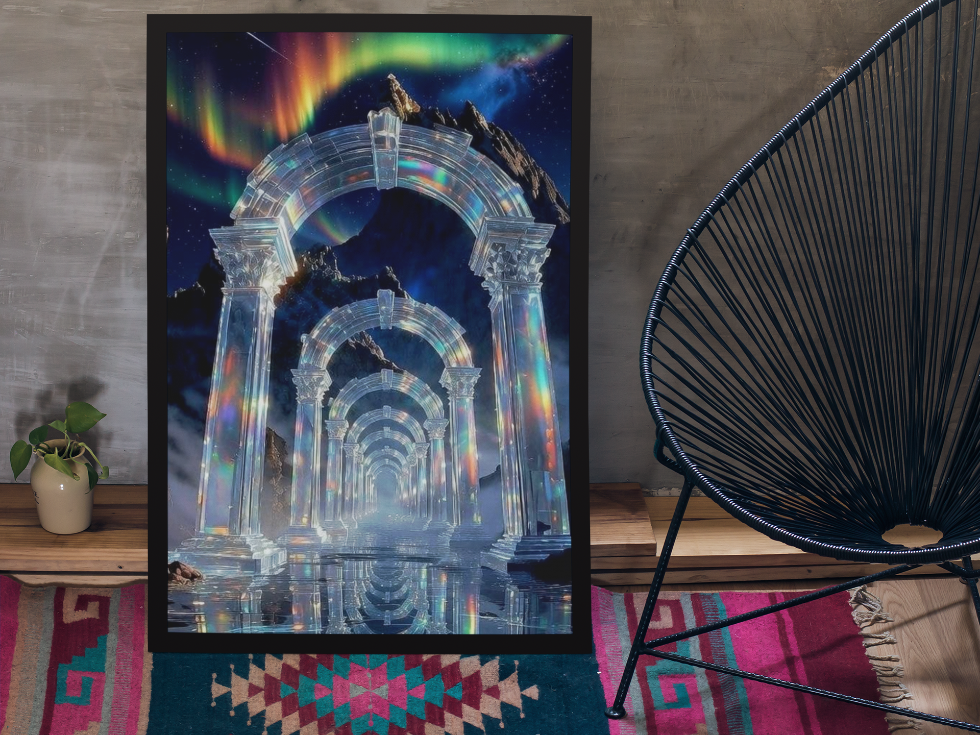 Radiant Crystal Portal Arches Wall Art