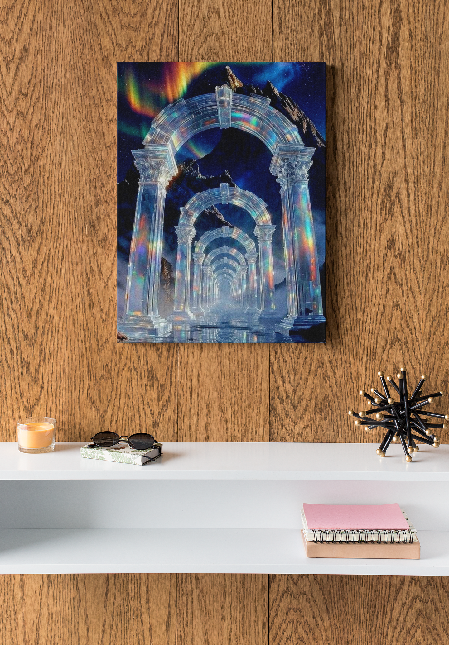 Radiant Crystal Portal Arches Wall Art