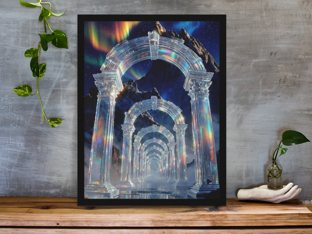 Radiant Crystal Portal Arches Wall Art
