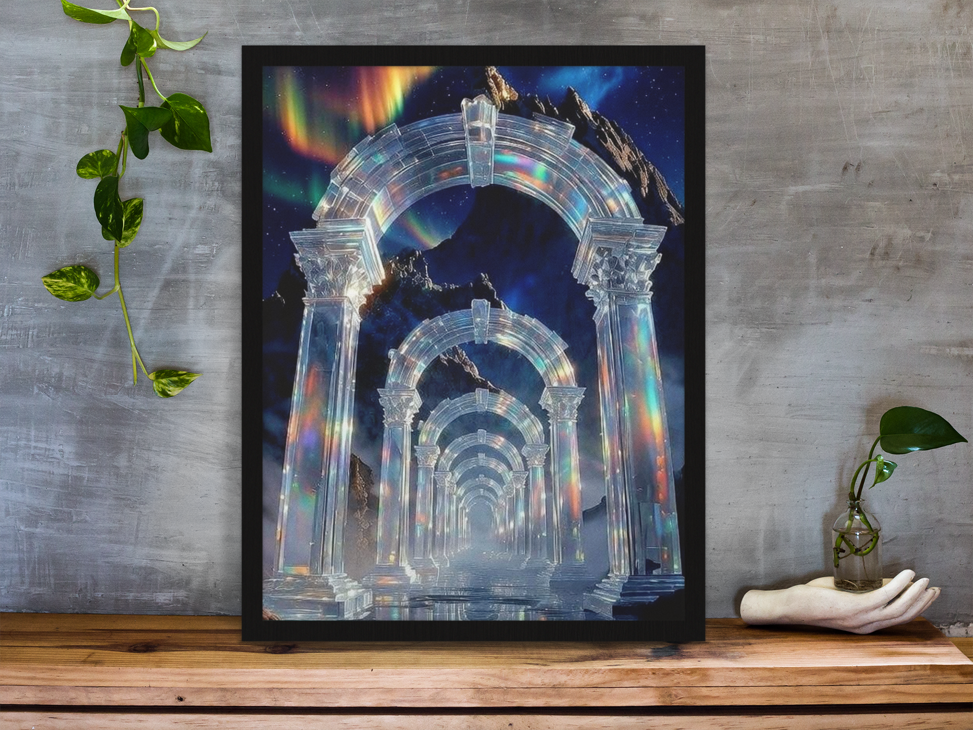 Radiant Crystal Portal Arches Wall Art