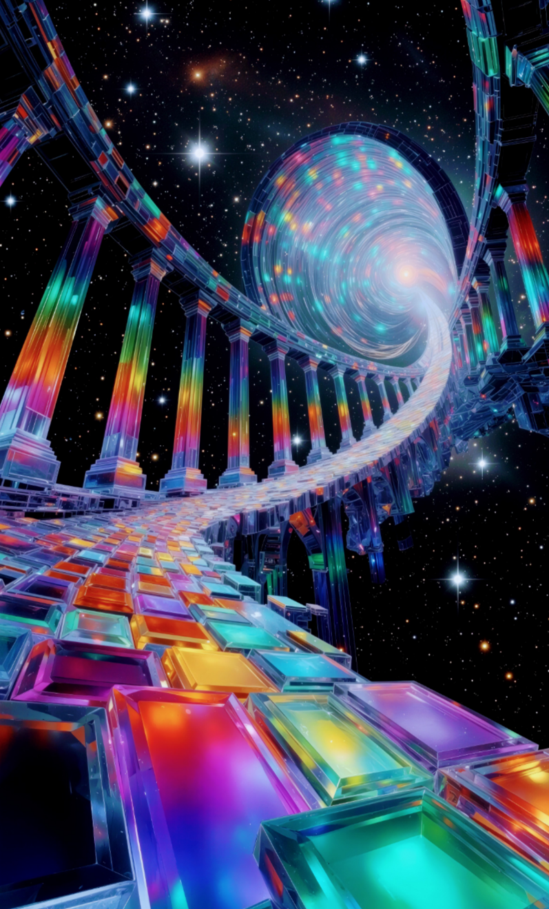 Cosmic Vortex Crystal Pathway | High-Resolution Digital Download (3 Variations)