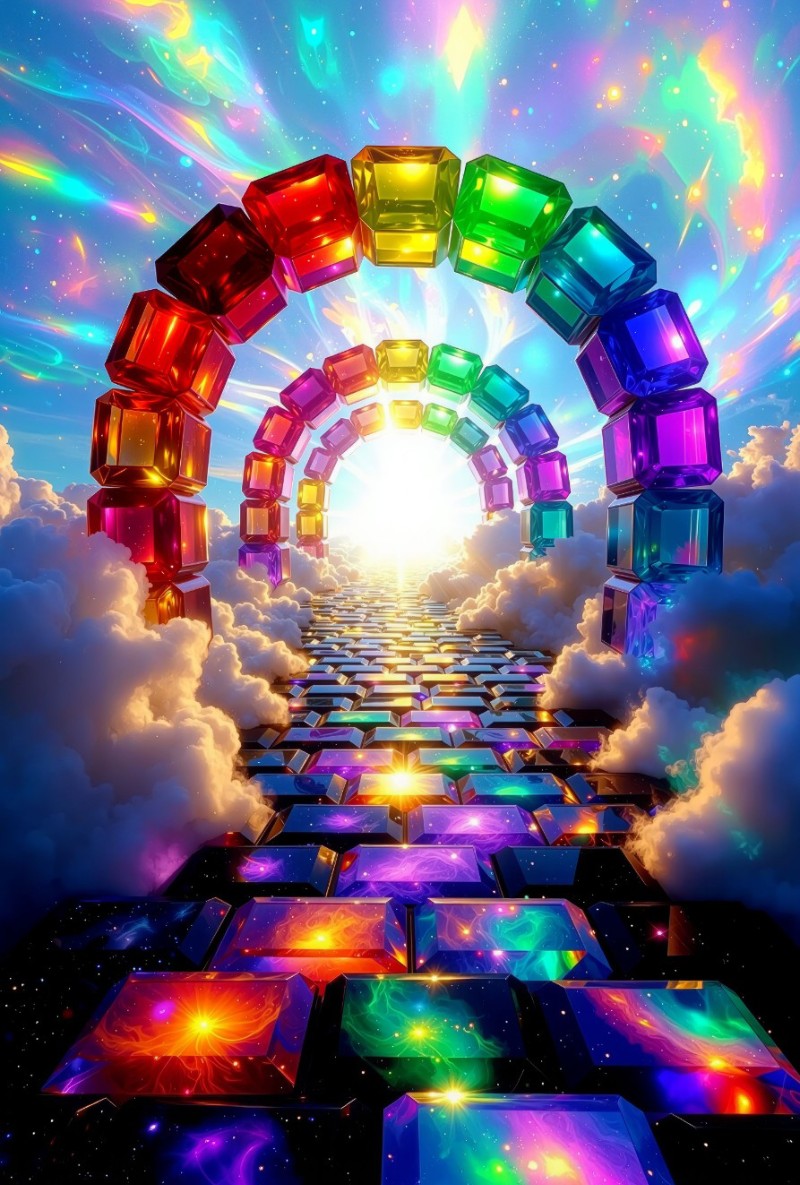 Rainbow Crystal Realms Bundle – 10 Piece Digital Collection (Rainbow Portals & Archways)