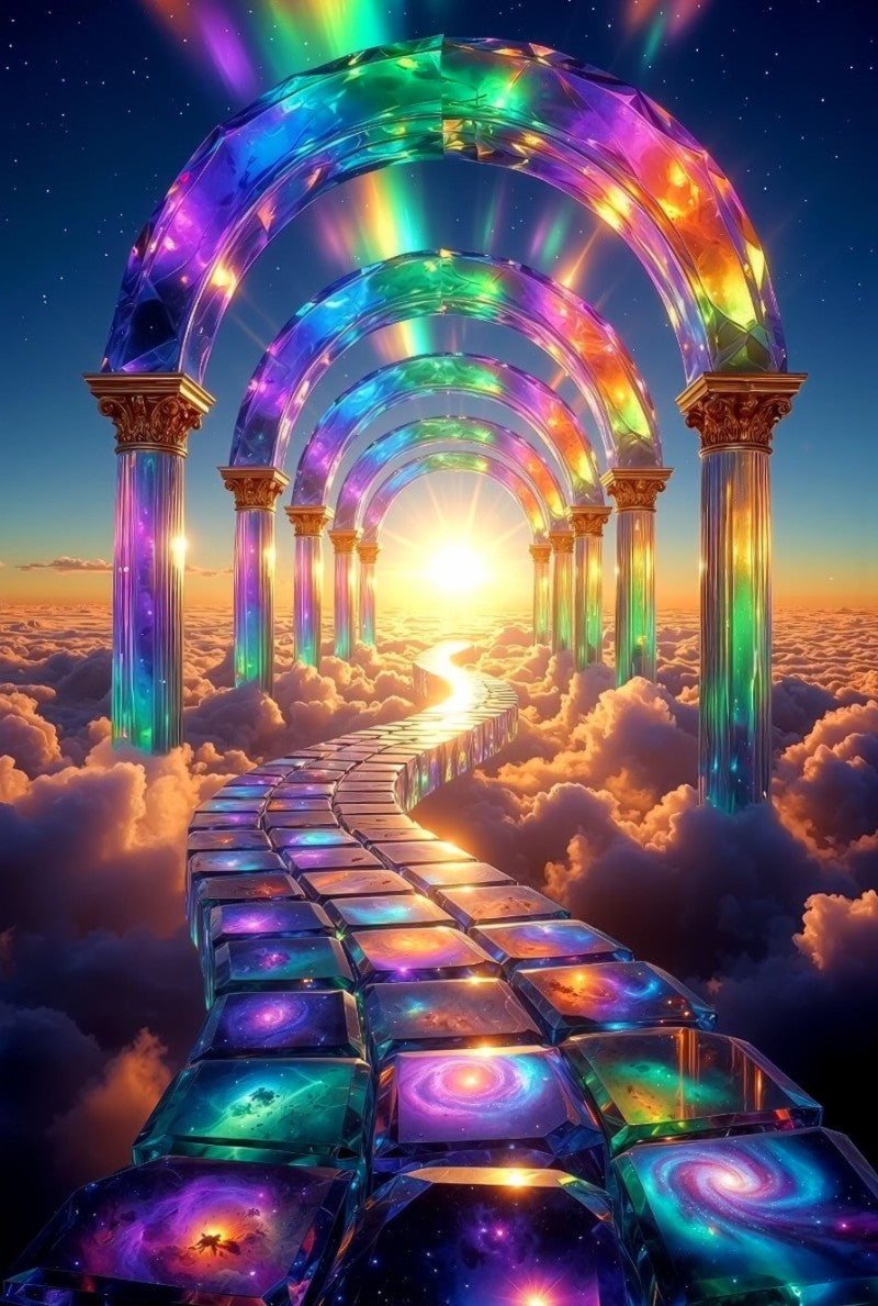 Rainbow Crystal Realms Bundle – 10 Piece Digital Collection (Rainbow Portals & Archways)