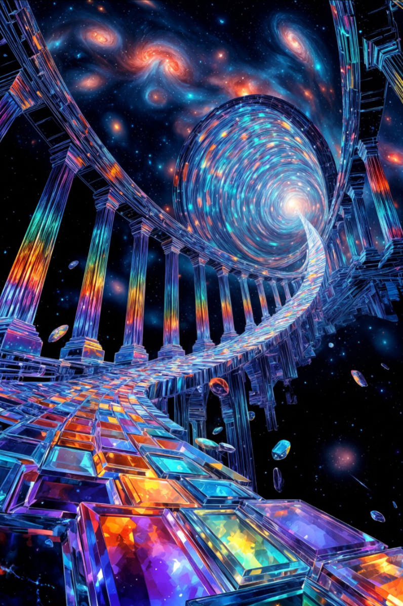 Cosmic Vortex Crystal Pathway | High-Resolution Digital Download (3 Variations)
